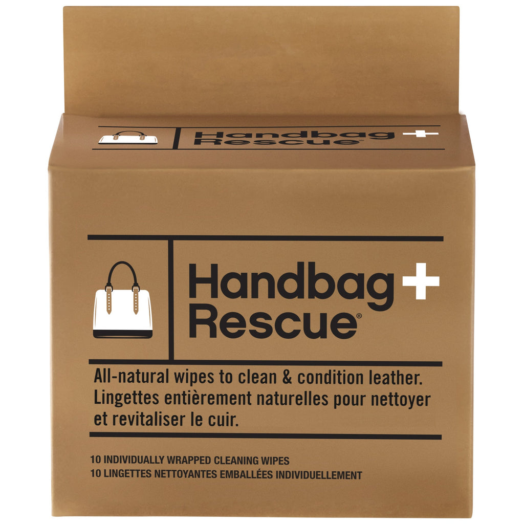 HandbagRescue All-Natural Cleaning Wipes - Box of 10 Individually Wrapped Wipes