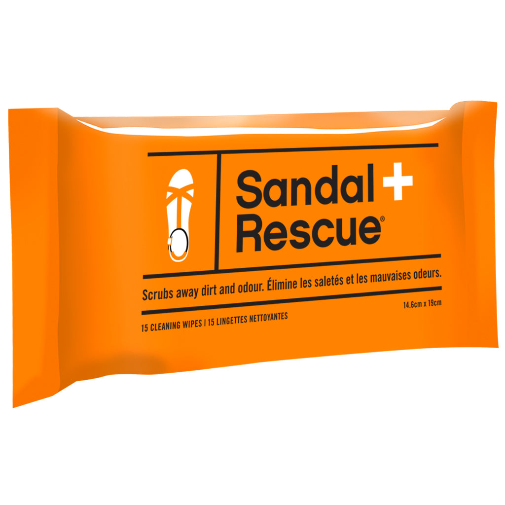 SandalRescue All-Natural Sandal Cleaning Wipes - Resealable Pack of 15