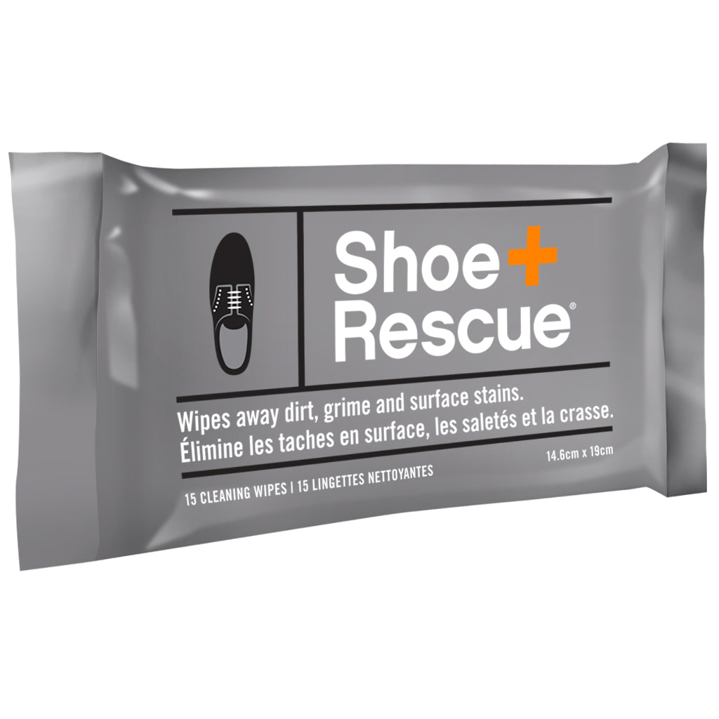 ShoeRescue All-Natural Shoe Cleaning Wipes - Resealable Pack of 15